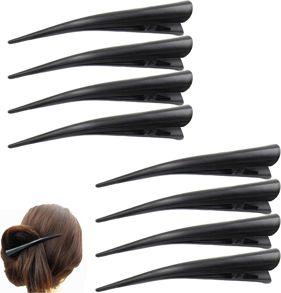 8 Eendenbek Haarspelden voor Dames - Antislip Haarsieraad voor Haarstyling - 13 cm