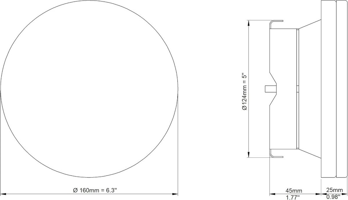 Rond Ventilatieventiel Ø 125mm - Verstelbare Schijfklep voor Luchttoevoer en Ventilatie - Wit Stalen Rooster