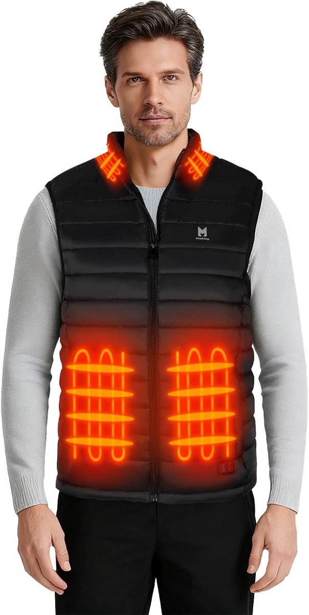 Lichtgewicht Elektrisch Verwarmd Vest met 6 Zones en 3 Temperatuurinstellingen