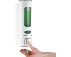 Ynkkvre - Seifenspender Wandbefestigung - Seifenspender Wand - Wandmontage Soap Dispenser - Duschgelspender - Pumpspender - Duschgelspender für Dusche - Duurzaam ABS Materiaal - 1*400ml Grote Capaciteit - Eenvoudige Wandmontage
