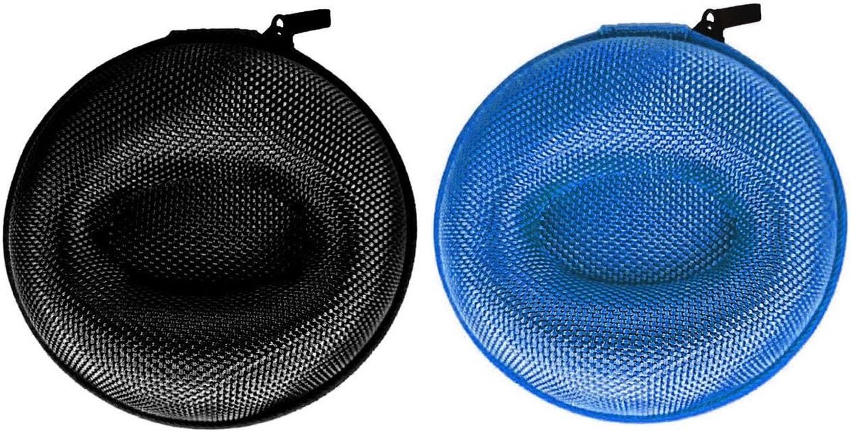 Nordivar - Draagbare horlogedoos - Horloge-etui - Reiskoffer - Gevoerde horlogedoos - Smartwatches - Koptelefoon - Armband - Geschikt voor 2 stuks - Blauw en Zwart