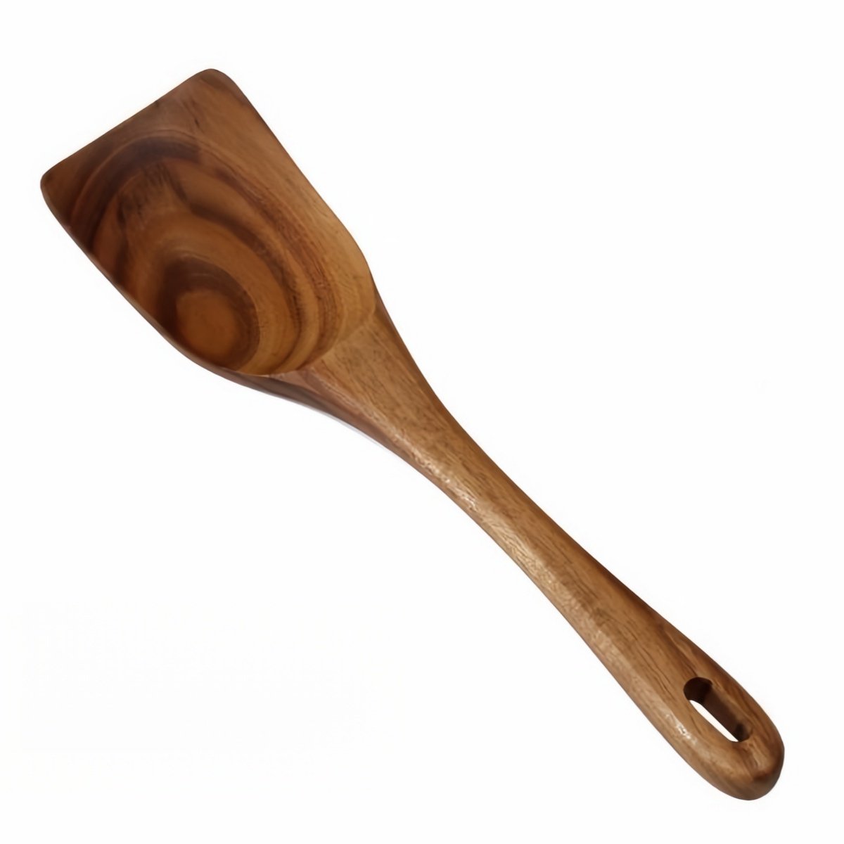 1 stuk - Spatel - Anti-aanbakpan - Lange steel - 33*8,5*3 cm - Teak - Afbeeldingskleur