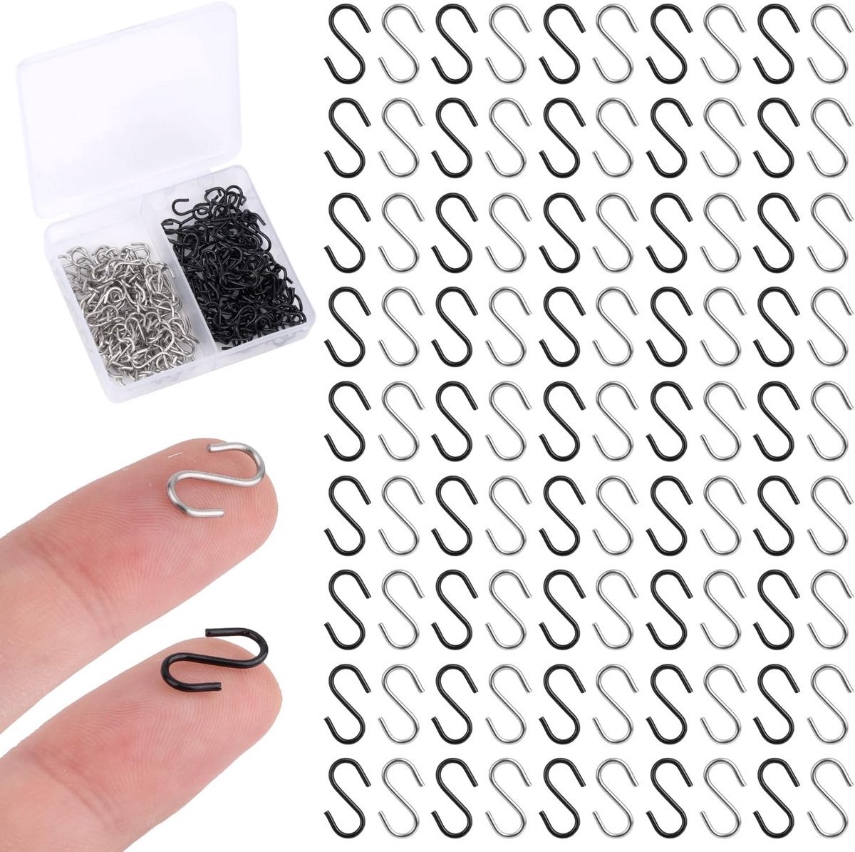 1.3cm RVS Kleine Miniatuur Ornament Haakjes - Metaal Draad Kleine S-Vormige Pendants Verbindingen voor Sieraad DIY Klussen