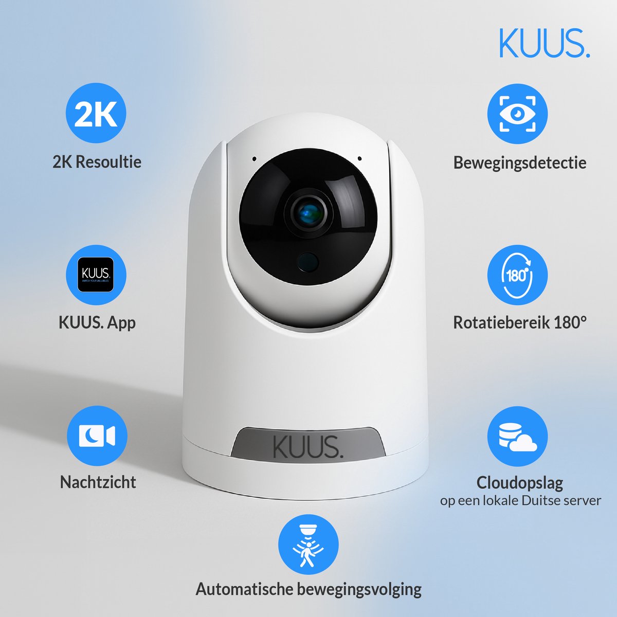 KUUS. BM2 WiFi Babyfoon met Camera - 360° Draaibaar - afbeelding 2