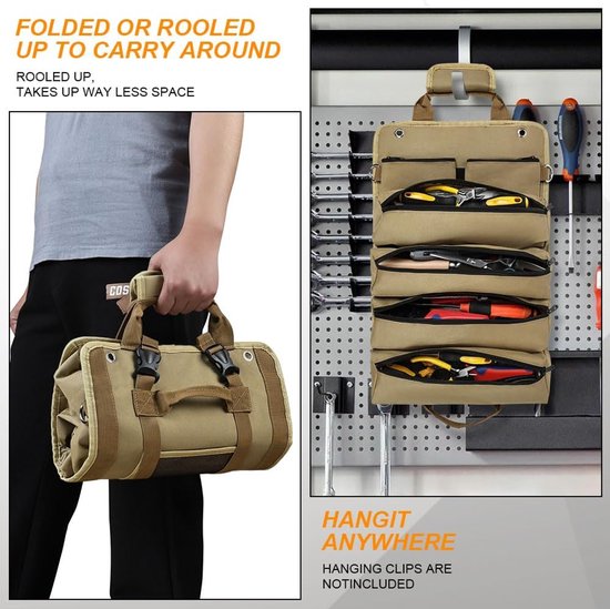 Tool Roll Pouch - Tool Storage - Organizer voor Plumbers - Craftsmen ...