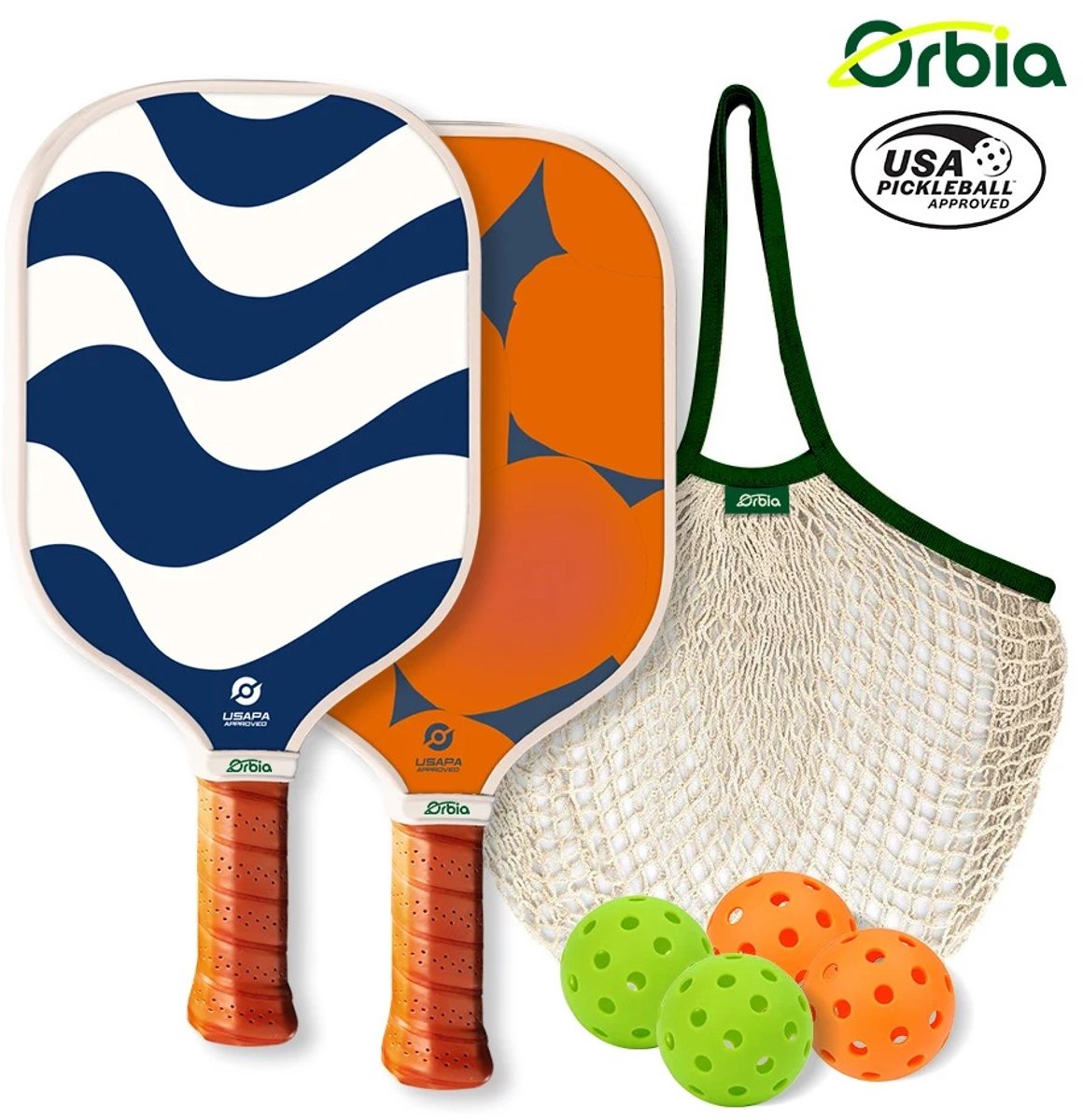 Orbia Pickleball set - 2 Pickleball Paddles - Inclusief ballen en tas - Voldoet aan USA Pickleball richtlijnen