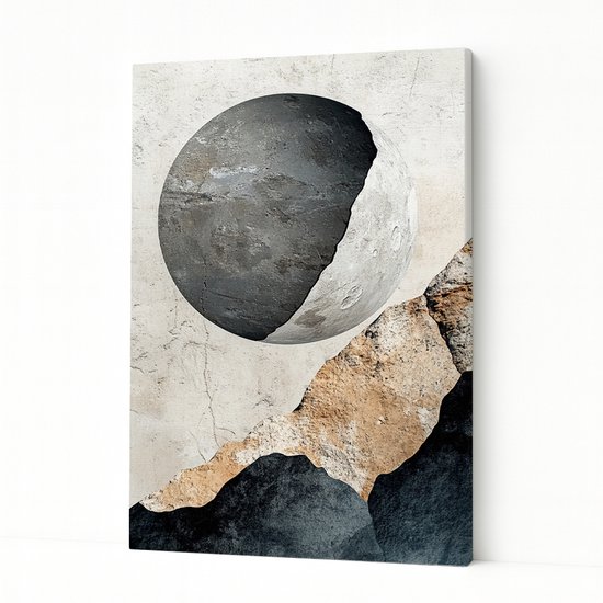 Gespleten bol – kunstobject – woondecoratie – Canvas schilderij – 30x45 cm