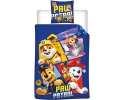 Paw Patrol Pat Patrouille Dekbedovertrek 140 x 200 cm +65X65cm – polyester