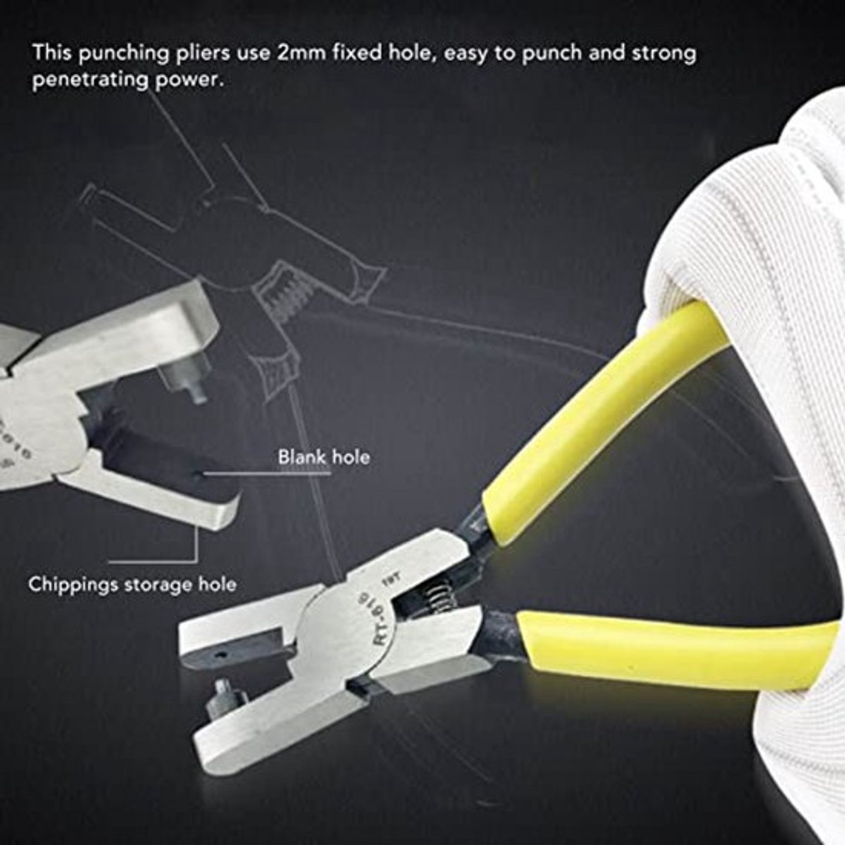 KARZO - Ponsgereedschap van staal met 2 mm gaten voor het eenvoudig en nauwkeurig maken van gaten in horlogebanden, riemen en sandalen voor een stevige pasvorm