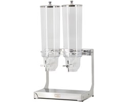 HCB® - Professionele RVS / INOX Granen dispenser - 2 x 3,5 liter - Cornflakes - Ontbijtgranen - graandispenser - cereal opslag - Horeca - 4 kg - 3486