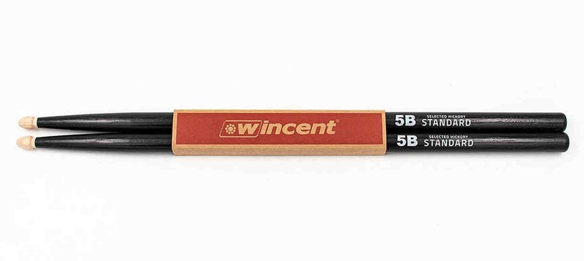Wincent 5BCB Hickory Natural Black drumstokken