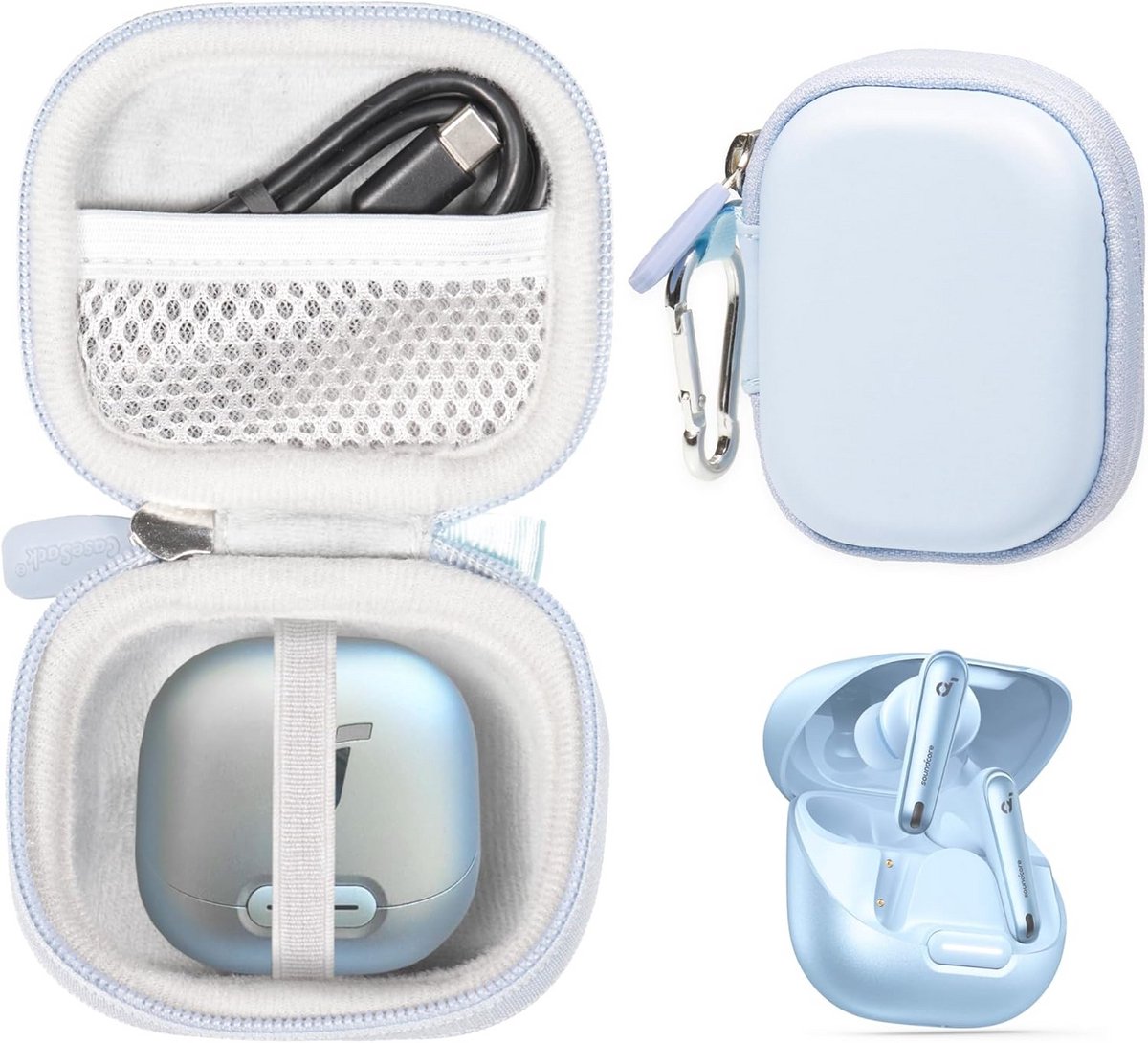 Draadloze Oordopjes Case - Lichtblauw - Compact en Beschermend