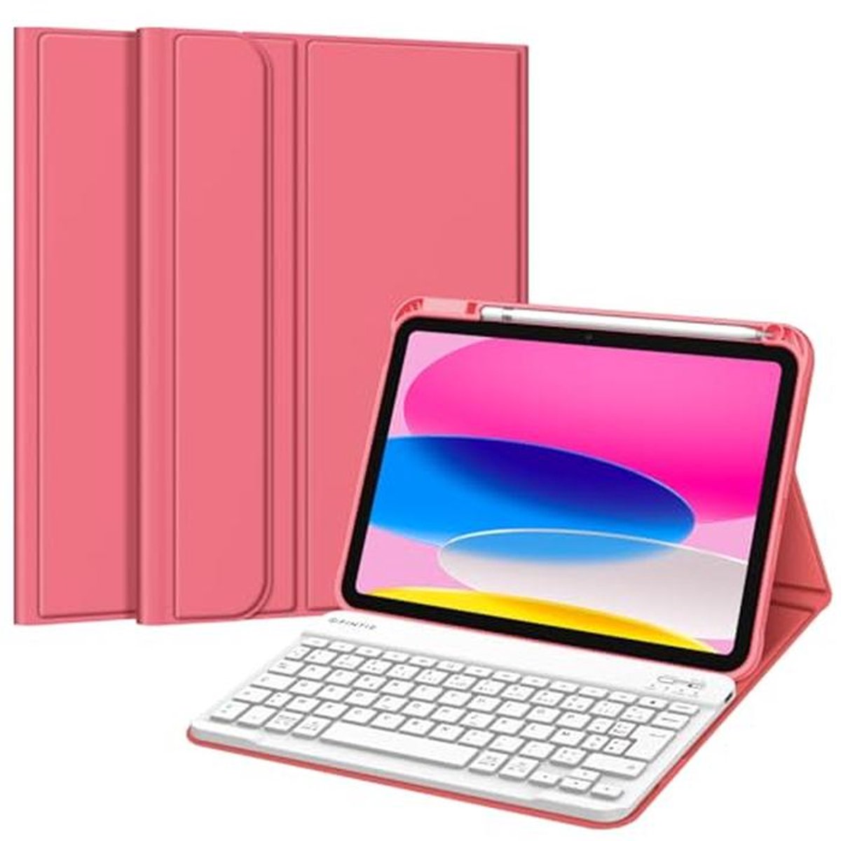 Draadloos AZERTY Toetsenbord voor iPad 10e Generatie 10.9" - Multi-positie Hoes - Roze