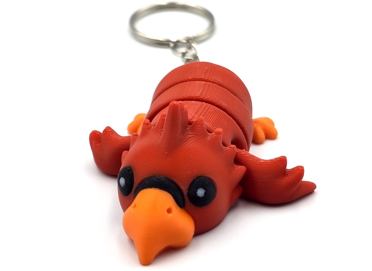 Papegaai Sleutelhanger Rood – Schattig 3D Vogel Accessoire – Flexibel & Lichtgewicht – Origineel Cadeau voor Papegaai- en Vogelliefhebbers - Cosmetalic - Tropisch cadeau - Kawaii bagcharm