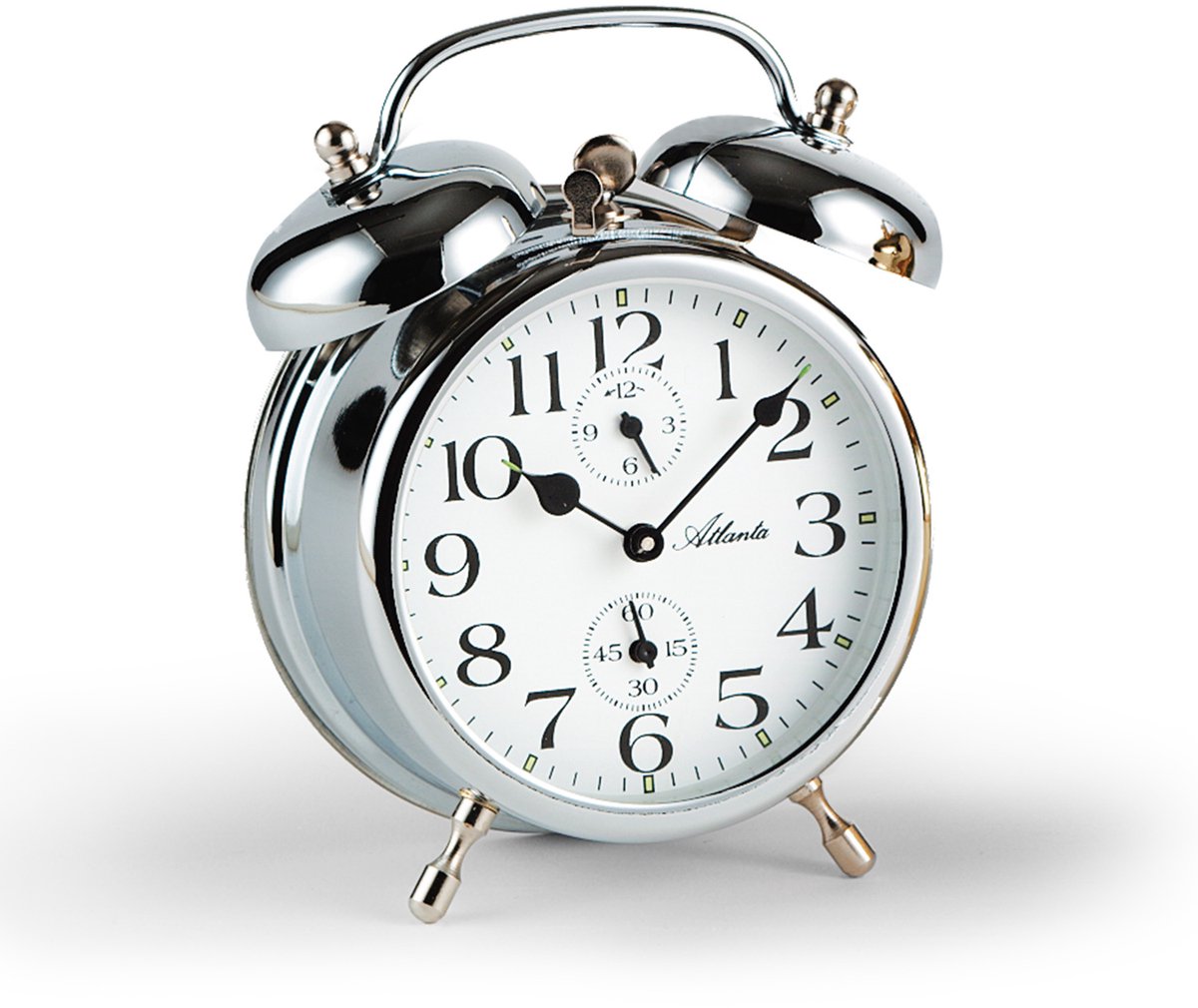 Klassieke opwind wekker Atlanta Double Bell Alarm Clock With Illuminated Analog 1058-19