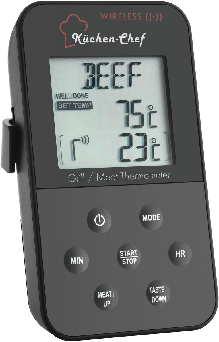 TFA Dostmann 14.1504 Barbecuethermometer Kabelsensor, Alarm, Met timer, Bewaking van kerntemperatuur Langzaam garen, Va
