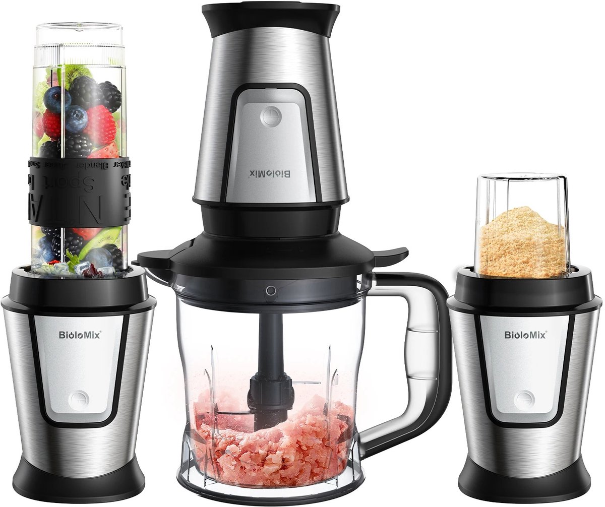 XRQUALITY - Keukenmachine 3-1 - Multifunctioneel - 700 w - Sapcentrifuge - Smoothie mixer - Voedselchopper - Droge molen
