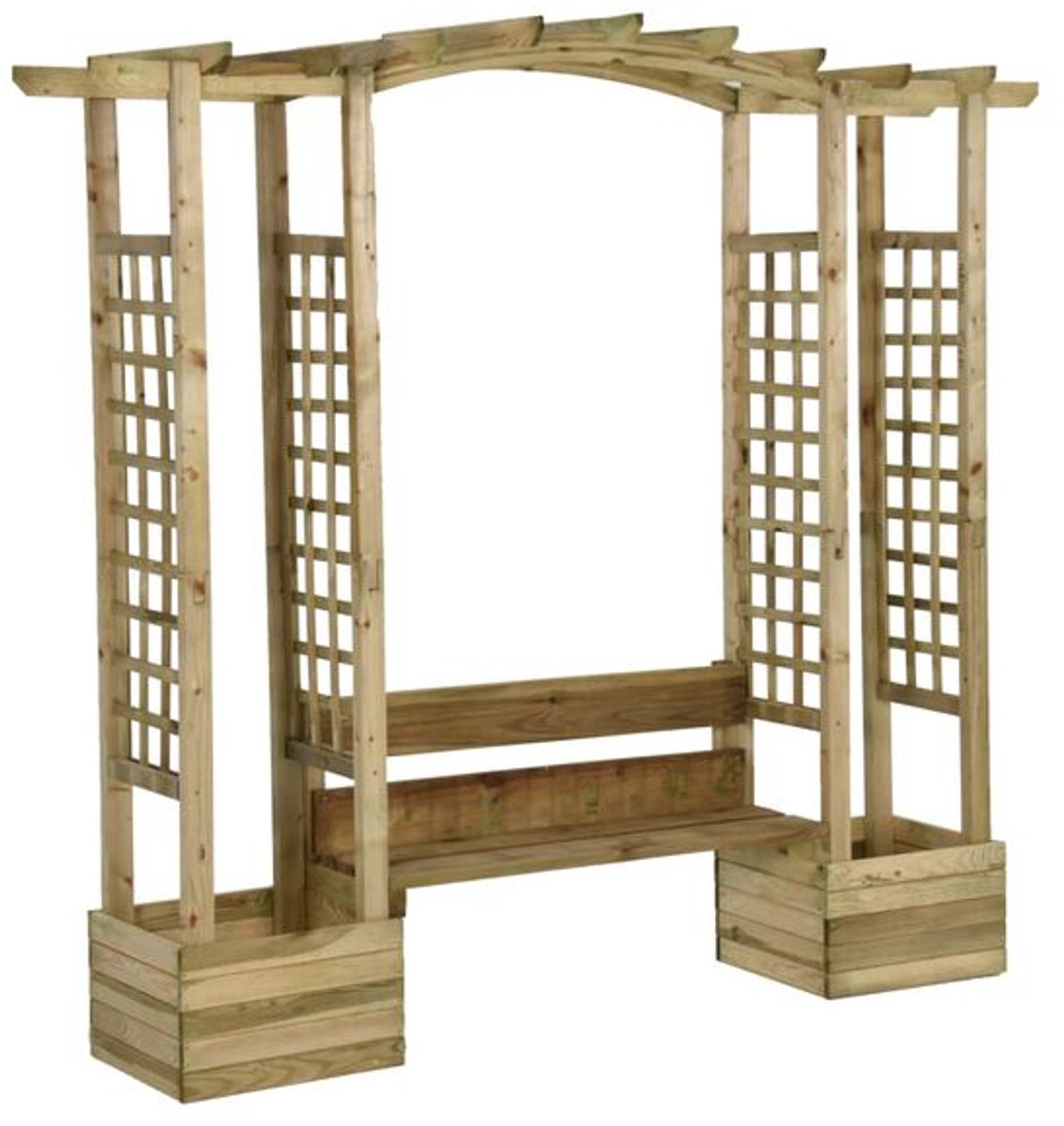 Plantenbak met klimrek - Bloembak - Weerbestendig - Met trellis - Buiten - Plantenrek - Rechthoekig - Natuurlijk