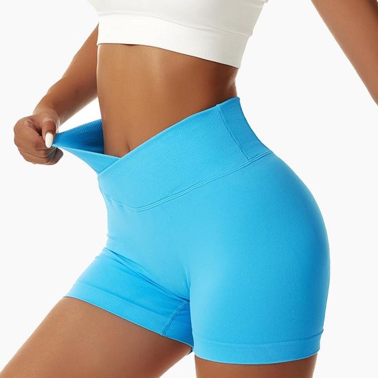 Crossover Sportshorts Dames voor Yoga en Training - Korte Elastische Sportkleding — afbeelding 3