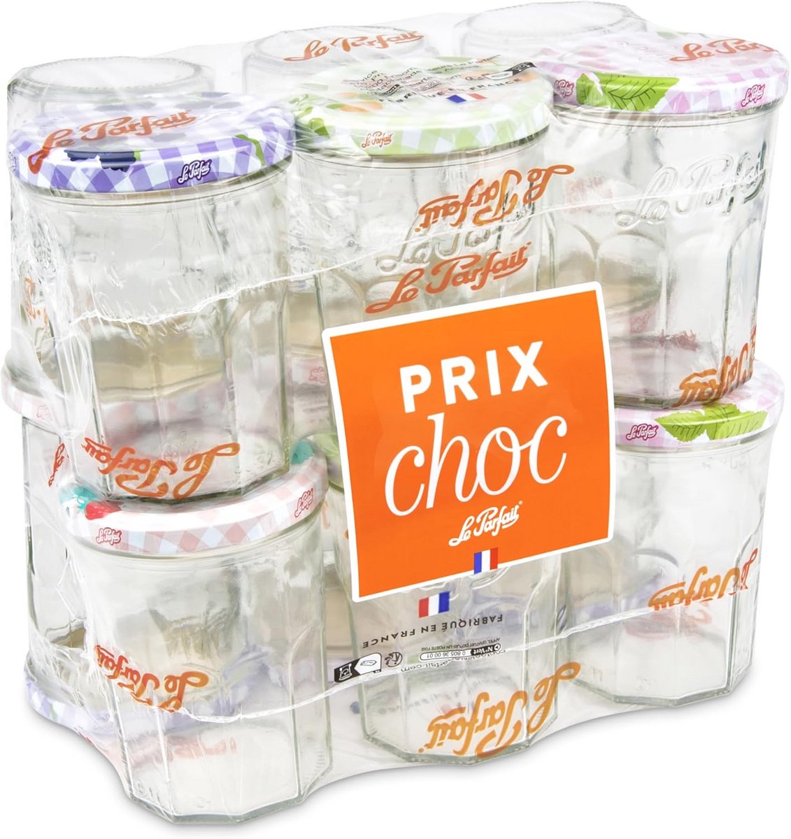 Transparante Jampotten set van 12 - 24 x 16 x 23 cm - Glazen Conservering containers