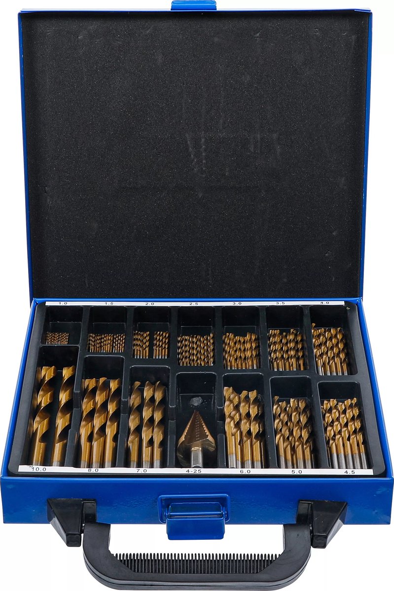 BGS spiraal- en trapboorset HSS titanium gecoat 1 - 10 mm 119-delig - 2009