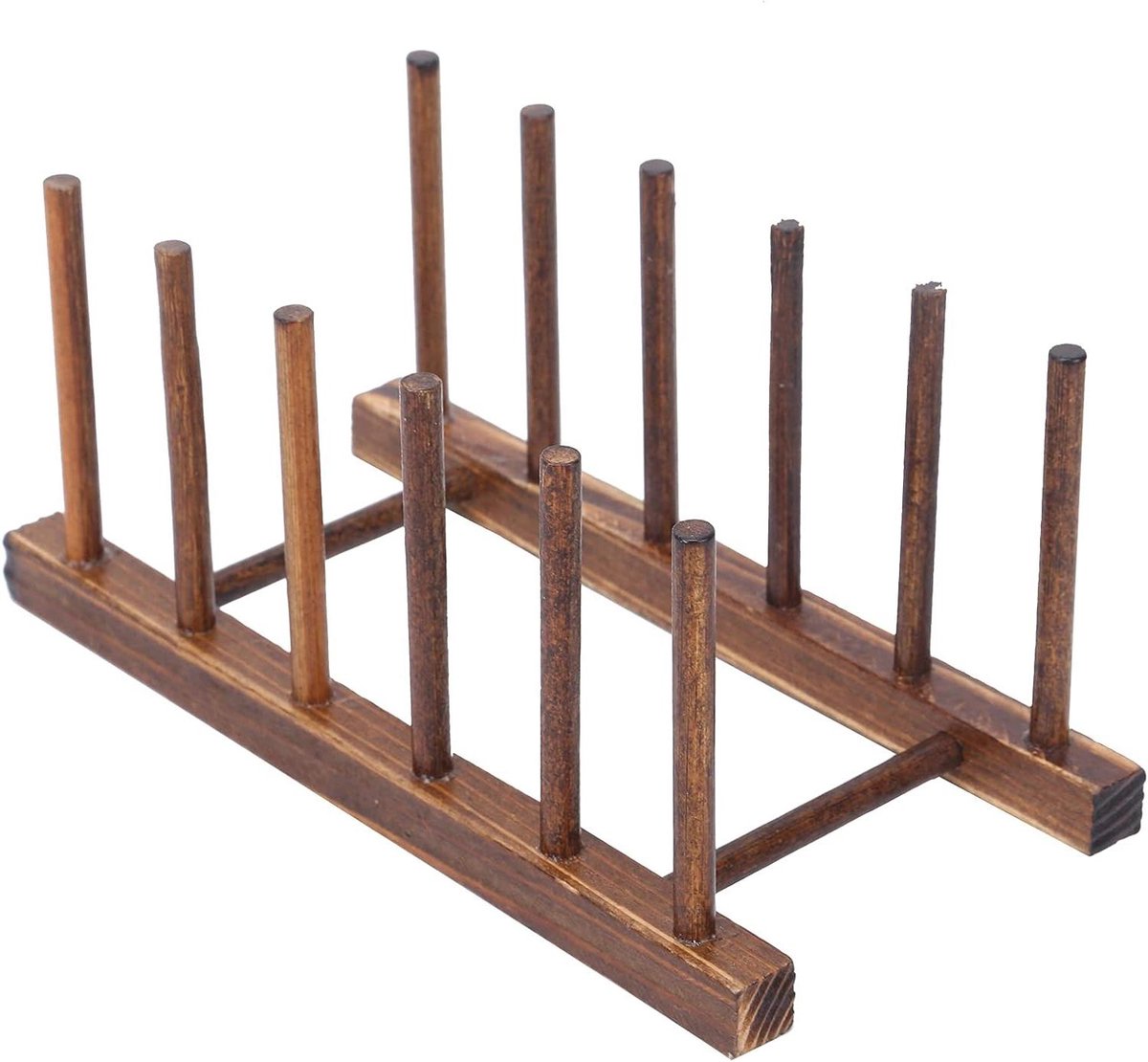 Afwasdroogrek 6 Kolommen - Opvouwbaar - Houten Charcoal Keukenaccessoire