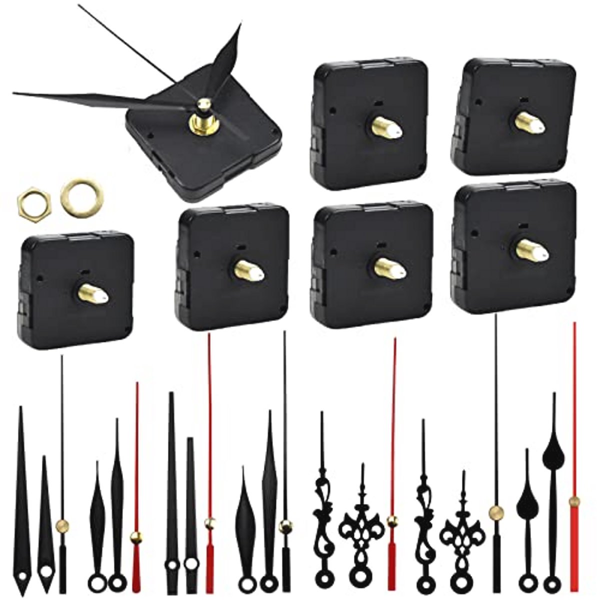 Kwarts Klokmechanisme Set van 7 - Stil, Lange en Korte Boom voor Wandklok en Keuken