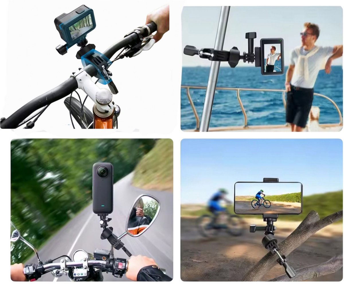 Fiets Mount 4 Insta360 - Fiets Mount 4 GoPro - Bike Mount for Insta360 GoPro DJI - Motor Mount 4 Insta360 One X5 X4 X3 X2 - Fiets Mount Voor Go Pro 13 12 11 10- Dji Osmo Action - Insta360 -Insta360 Ace