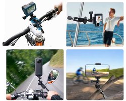 Fiets Mount 4 Insta360 - Fiets Mount 4 GoPro - Bike Mount for Insta360 GoPro DJI - Motor Mount 4 Insta360 One X5 X4 X3 X2 - Fiets Mount Voor Go Pro 13 12 11 10- Dji Osmo Action - Insta360 -Insta360 Ace