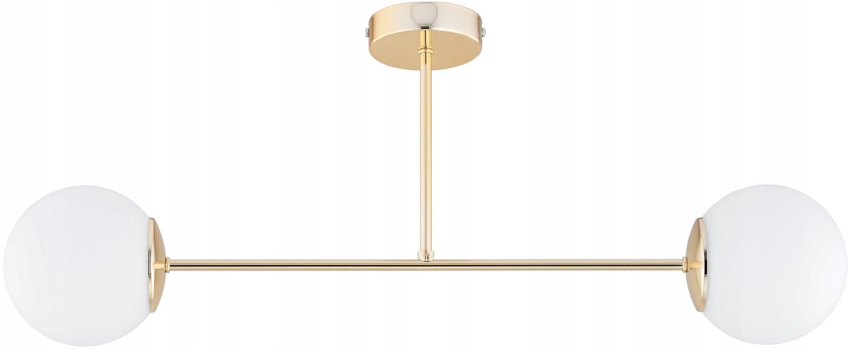 Gouden Plafondlamp met Witte Bollen - E27 Fitting