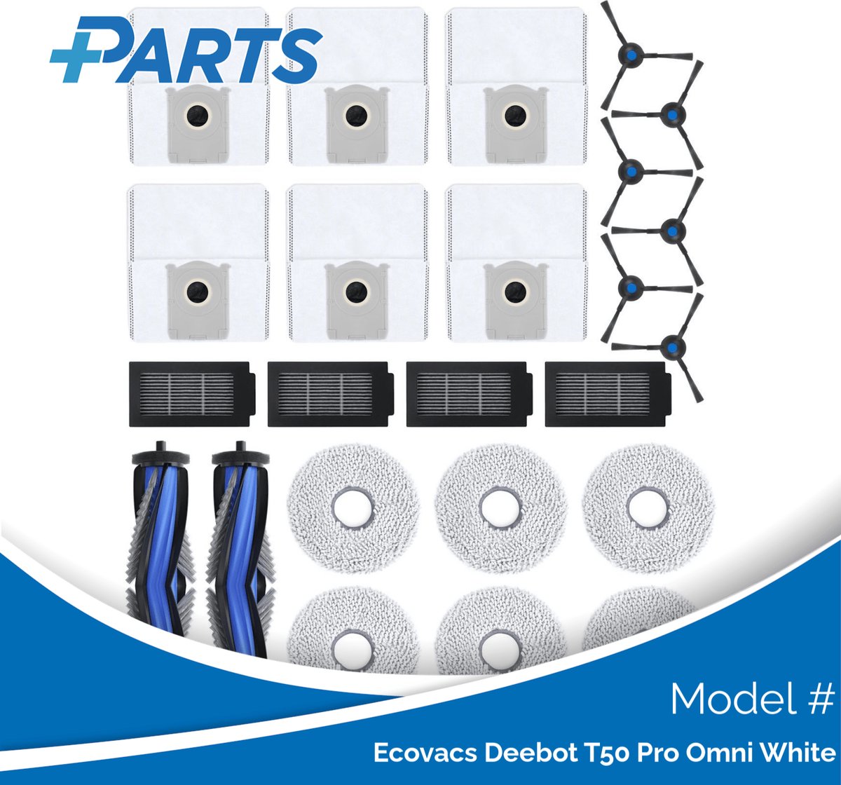 Ecovacs Deebot T50 Pro Omni White Onderhoudsset (Plus.Parts® alternatief voor DKT060203)