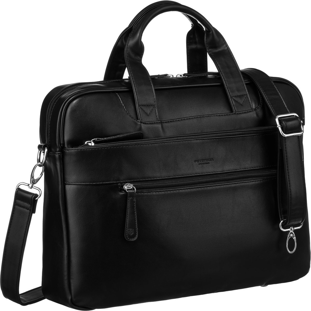 PETERSON® Laptoptas - Dames/Heren - Elegante stijl - Zwarte kunstleer - Verstelbare schouderriem