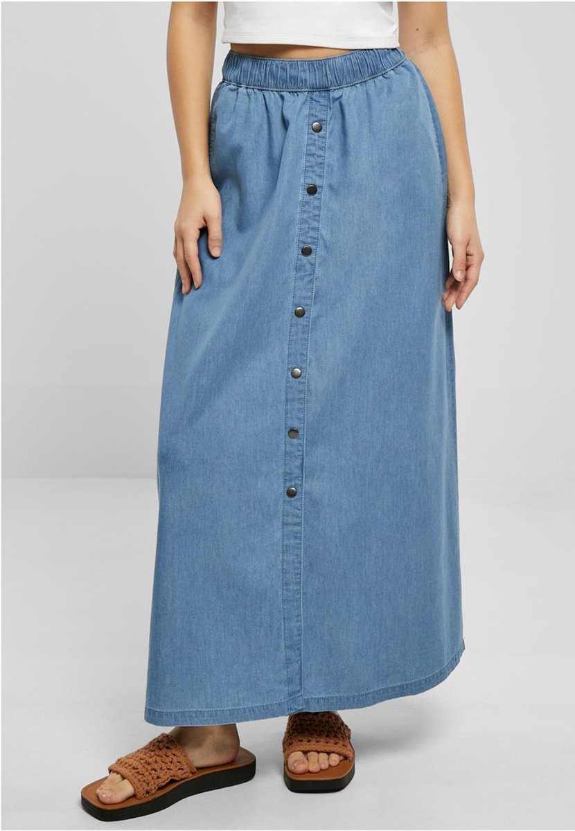 Urban Classics Long Wide Light skyblue washed Lange rok L Blauw
