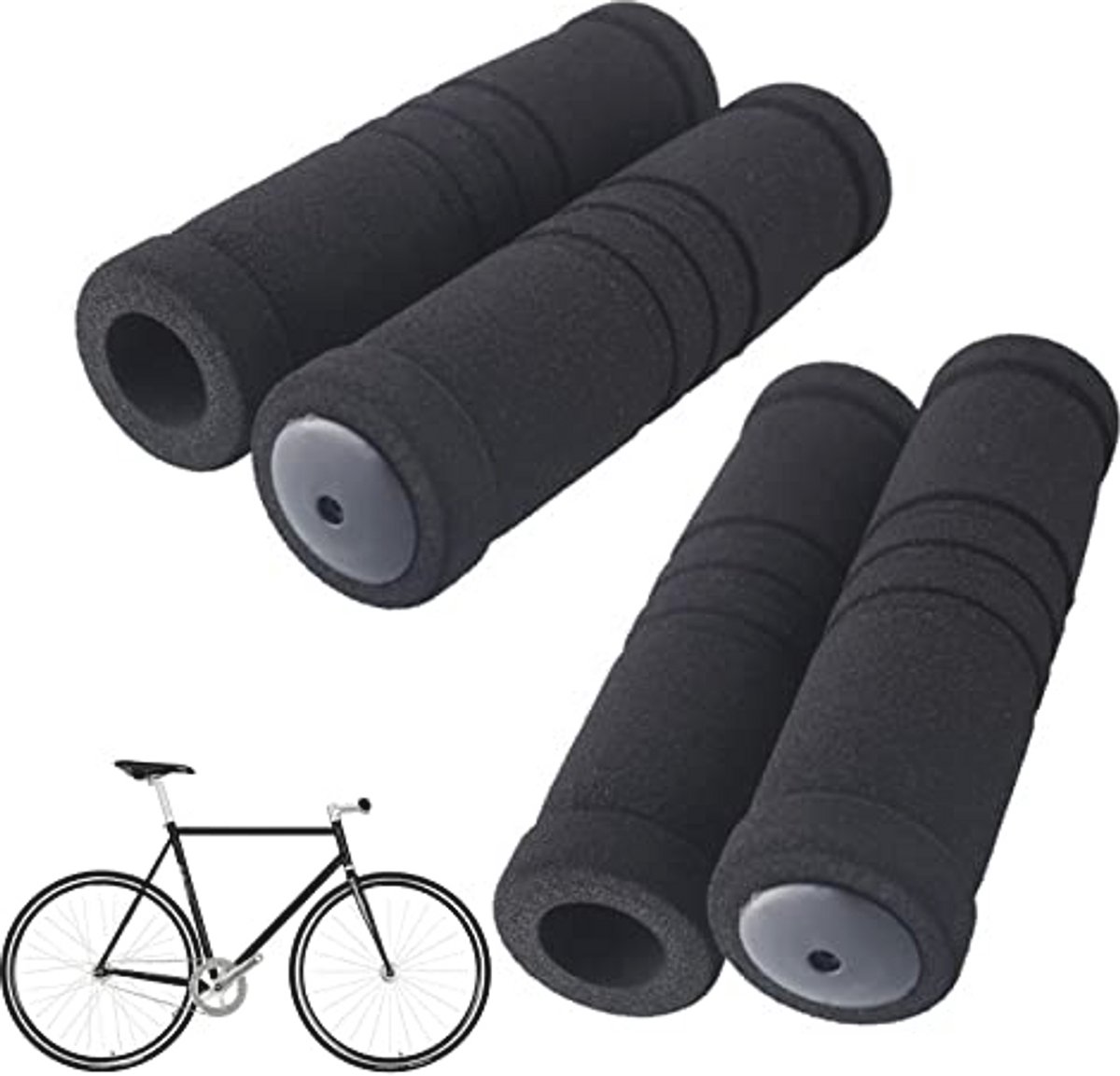 Fietsstuurhoezen Set van 4 - Antislip Schuim Handgrepen voor Comfortabel Fietsen