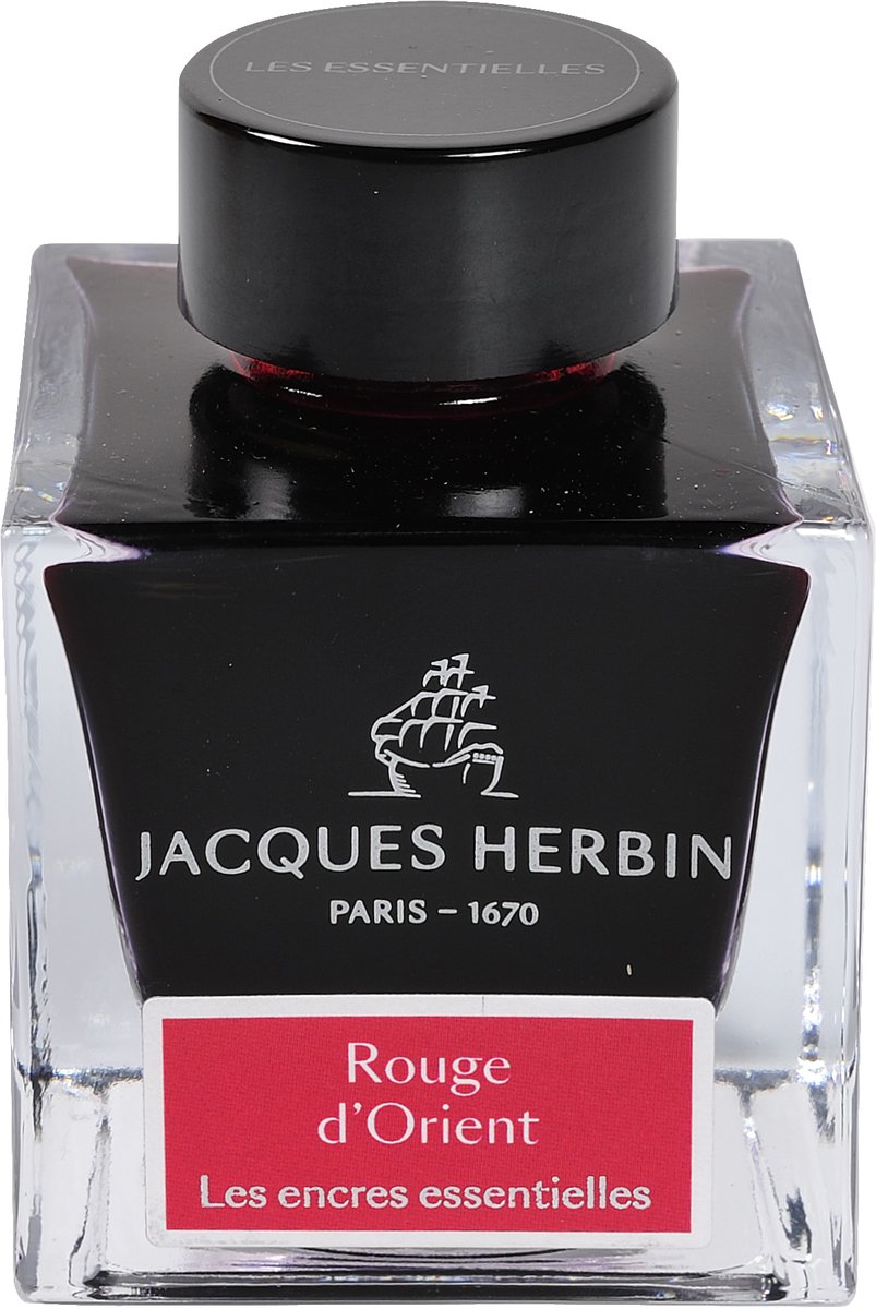Jacques Herbin Vulpen inkt - Inktfles Essentielles - Rouge d'Orient - 50 ml - Rood
