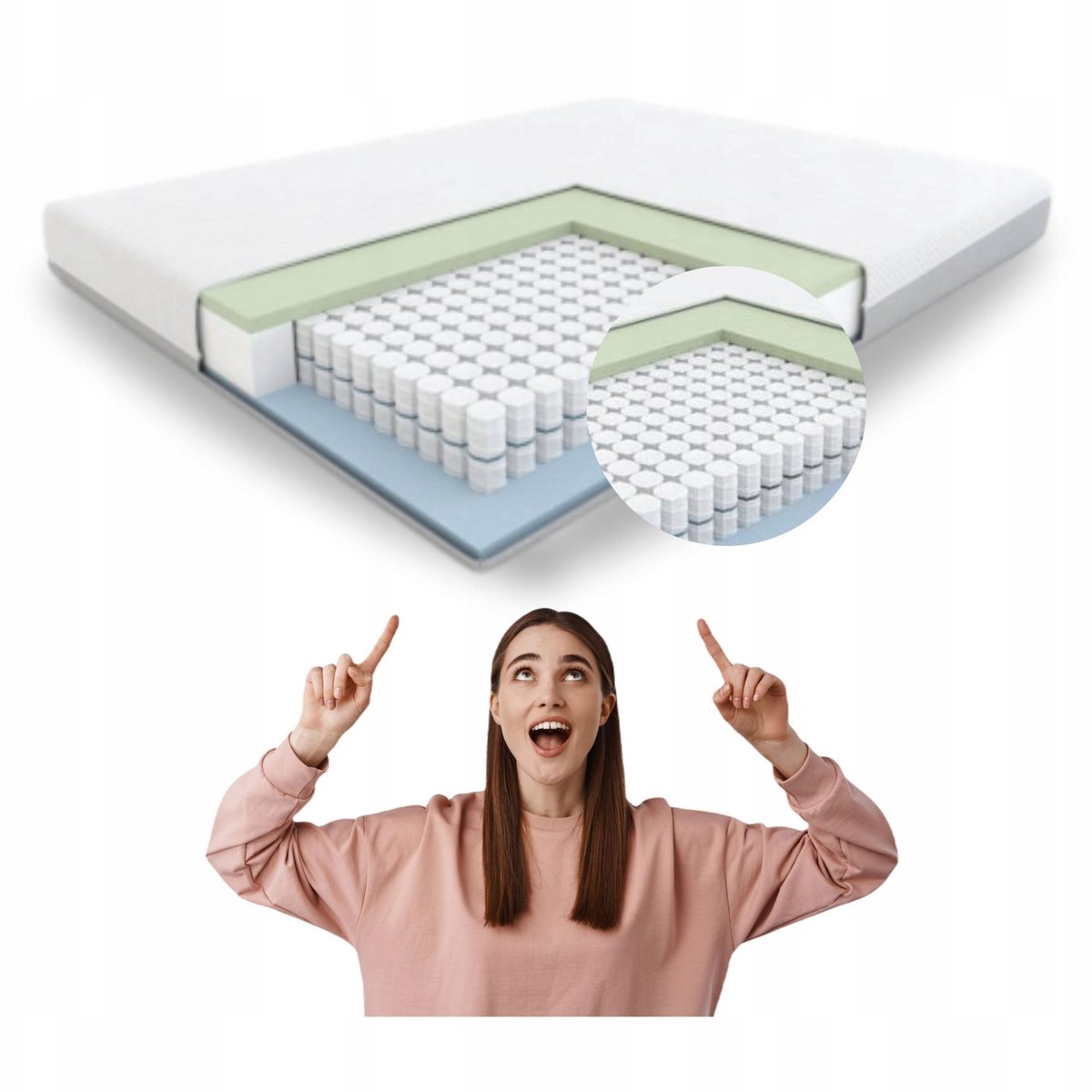 Pocketvering Matras 120x200 Fit.4.Sleep Dubbelzijdig Zacht/Medium