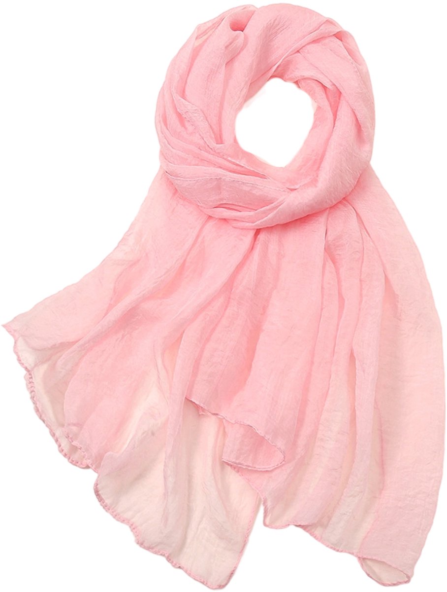 Chiffon Sjaal – 160 × 48 cm – Transparant Lichtgewicht – Beige – Klassieke Mode Accessoire Voor Dames