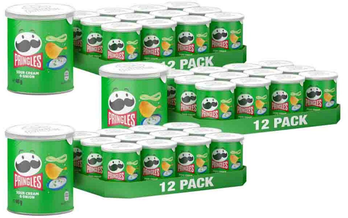 Pringles Chips Sour Cream & Onion - 3 x 12 x 40 gr - Voordeelverpakking