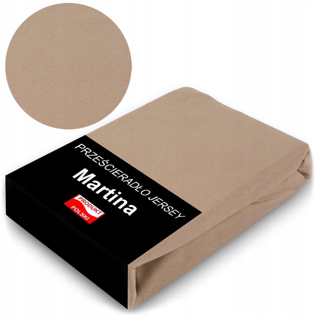 Jersey hoeslaken 180x200 cm - Beige, matrasdikte 30cm