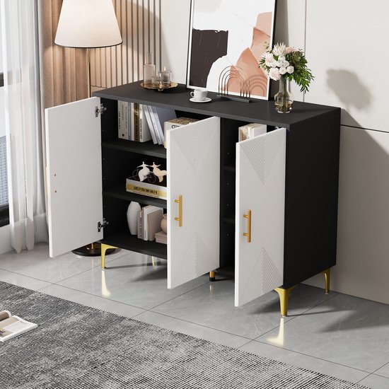 Industrieel zwart dressoir 200 cm