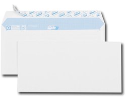 GPV envelop, 110x220 mm, wit, z. venster, 90 g/m2, zelfkl., 25 st.