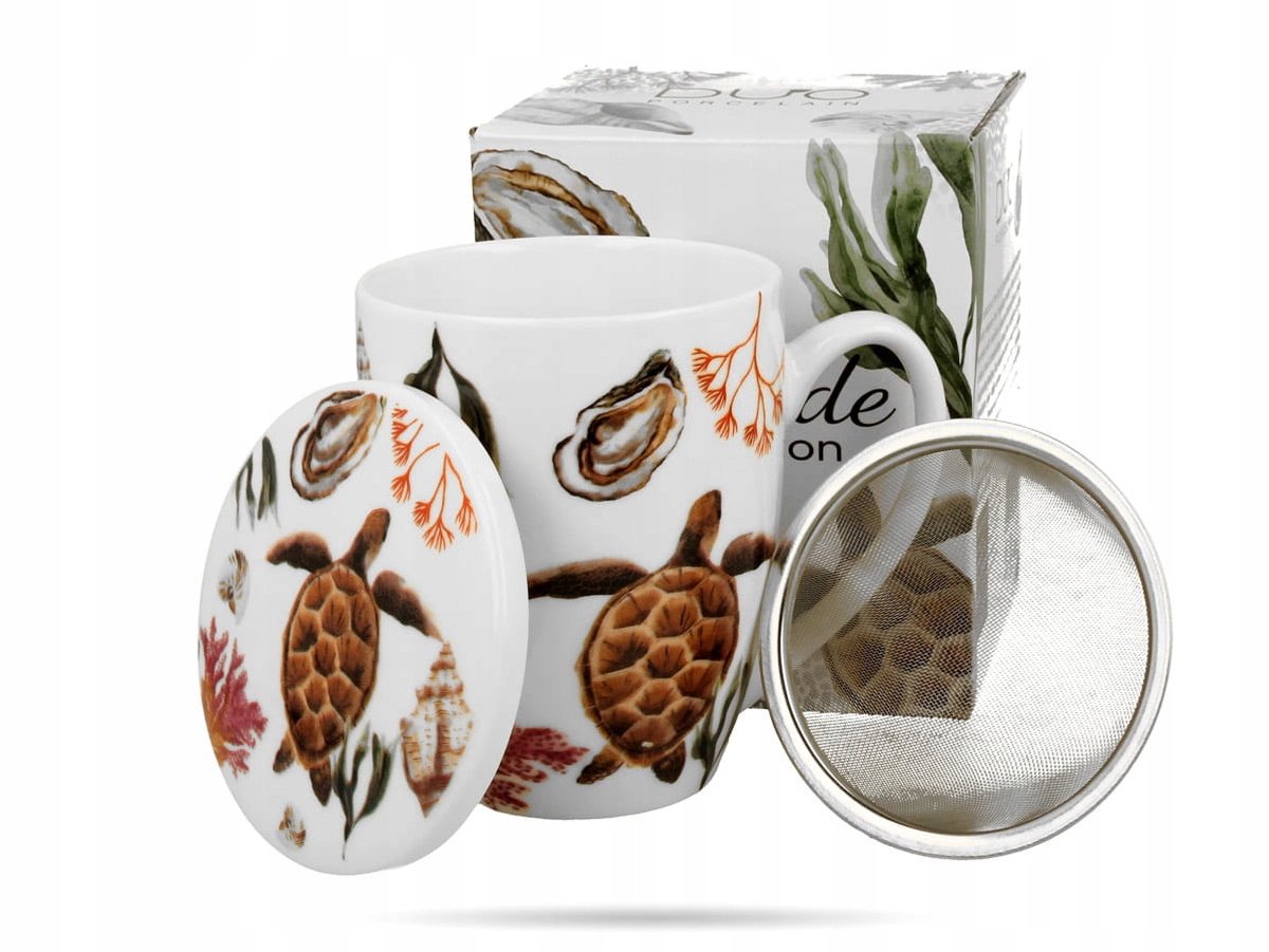 Kopje met zetgroep en deksel, 360ml, schildpaddesign