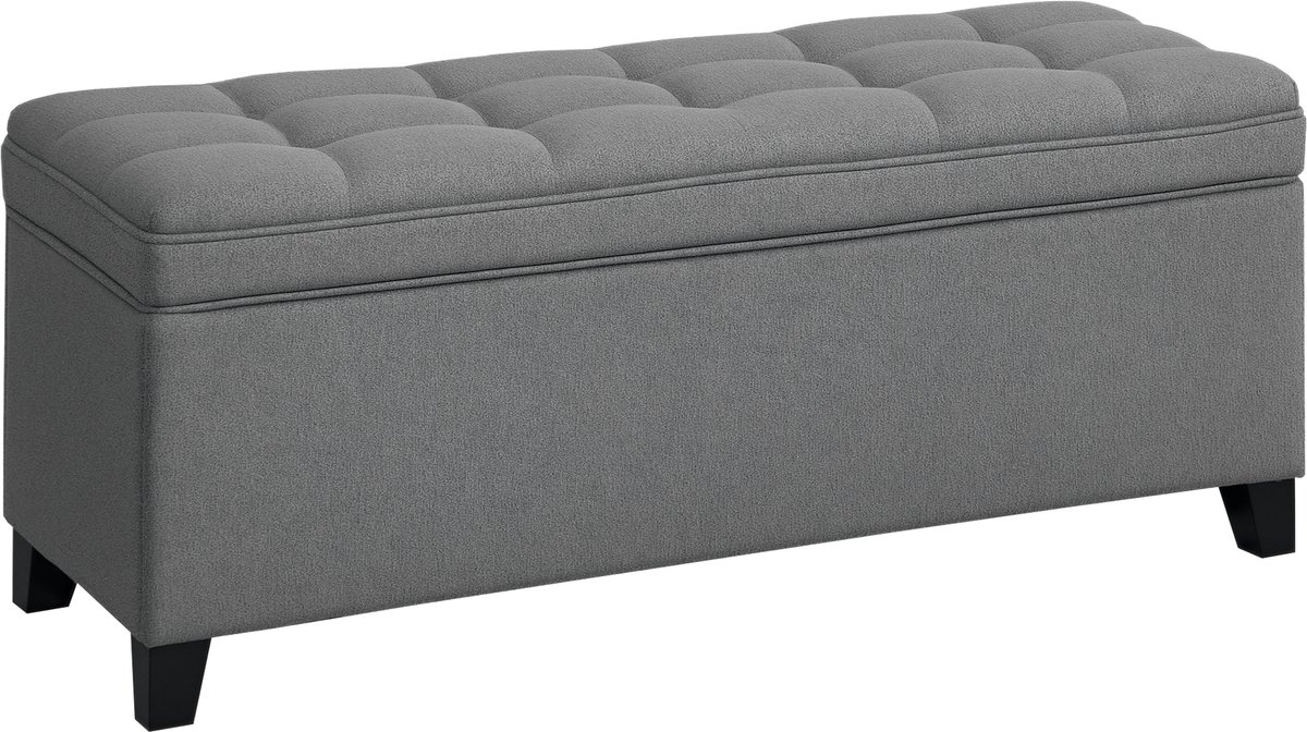 HOMCOM Opbergbank - Linnen (100% polyester) - 120x40x48cm - Donkergrijs