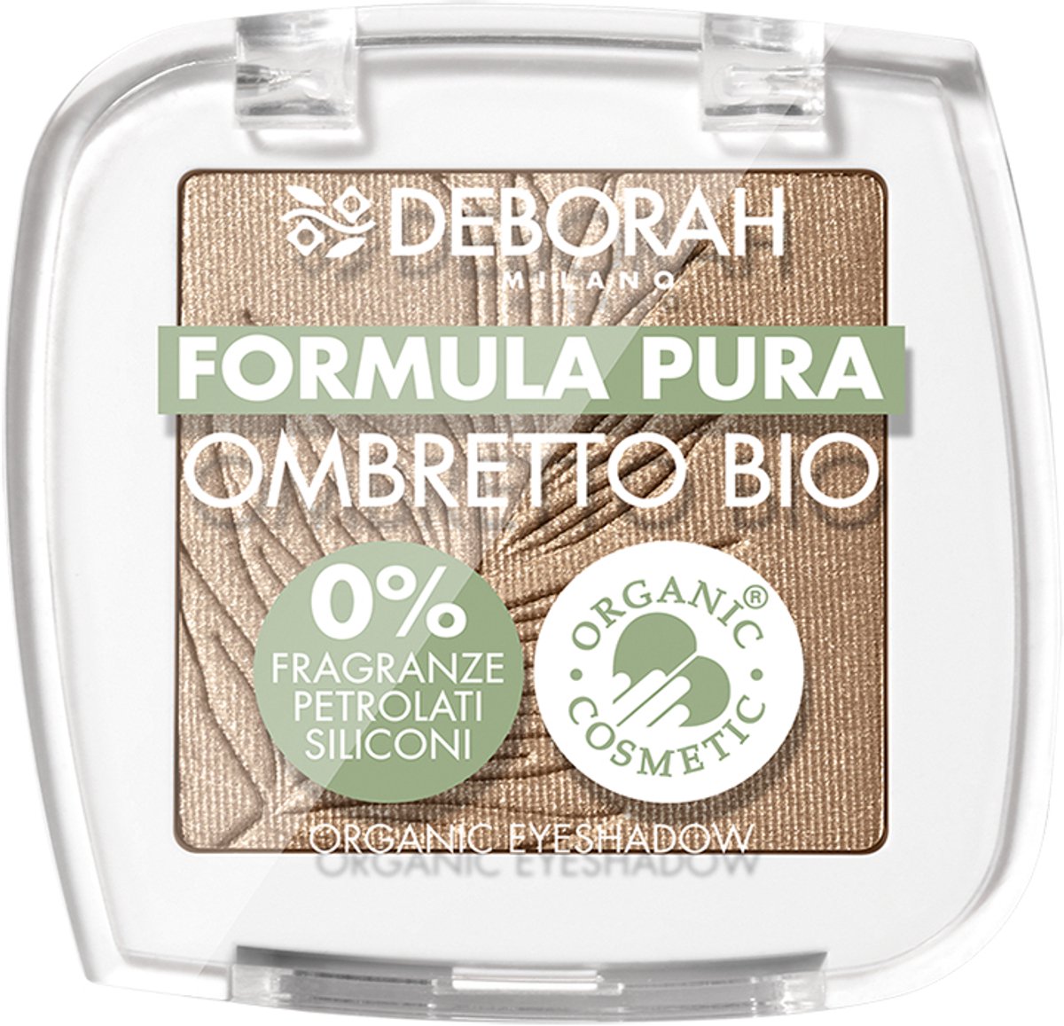 Deborah Milano Formula Pura Eyeshadow Bio – Kleur 08 Chestnut Brown - Natuurlijke Oogschaduw – Zachte, Blendbare Textuur – Zijdezachte, Fluweelachtige Formule – Vegan En 100% Natuurlijke Ingrediënten, Waarvan 21,5% Biologisch