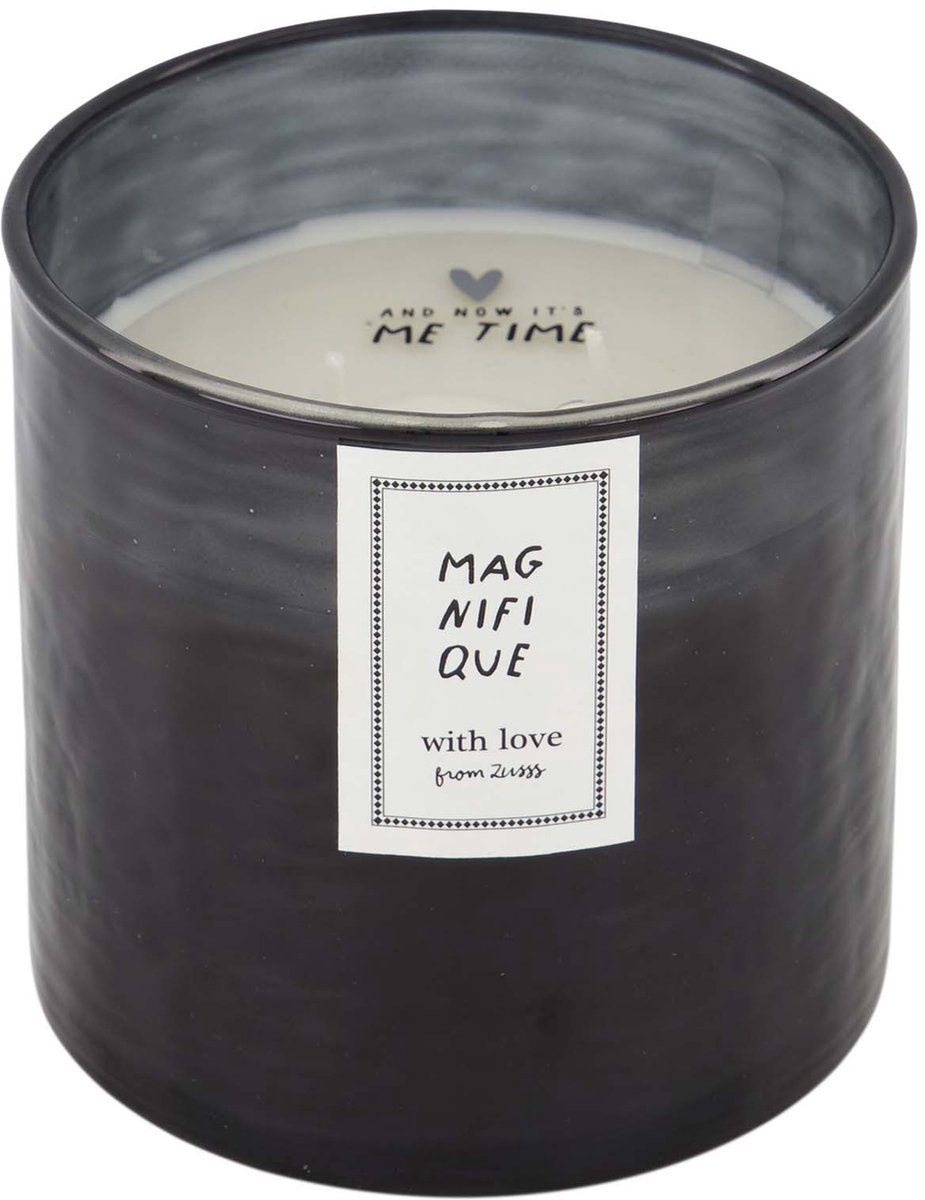 Zusss Geurkaars Hammered Glas Antracietgrijs Glas Anthracite Grey