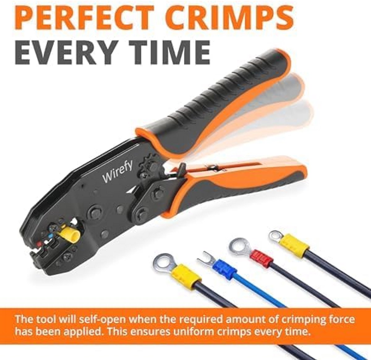 Krimptang voor Geïsoleerde Verbindingen - Professionele Ratelkrimptang voor Elektrische Terminals 0.5-6 mm²