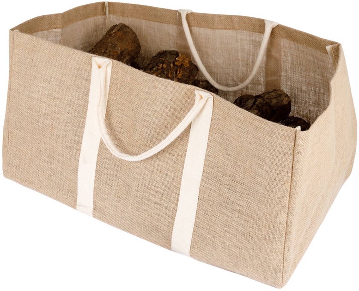 Grote jute houtzak