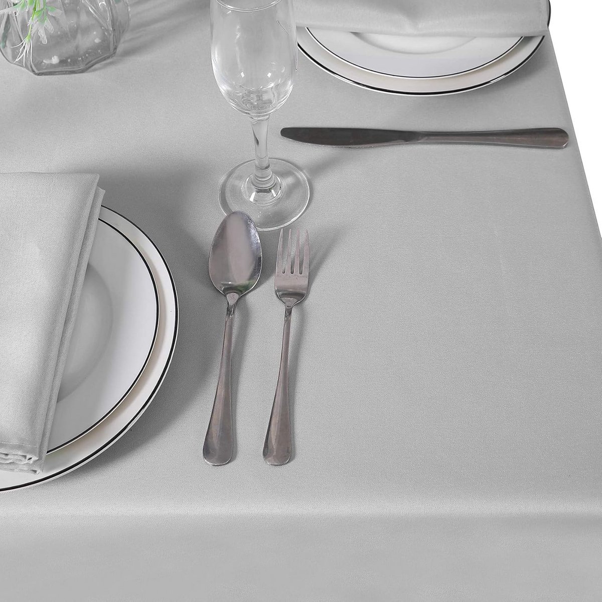 Vierkant Tafelkleed Zilver 52x52 cm Polyester Stijlvol Elegant voor binnen en buiten