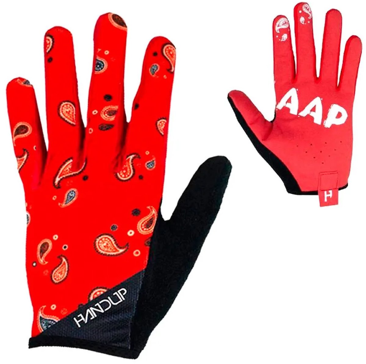 Handup Braaap Paisley Handschoenen Rood,Zwart S Man