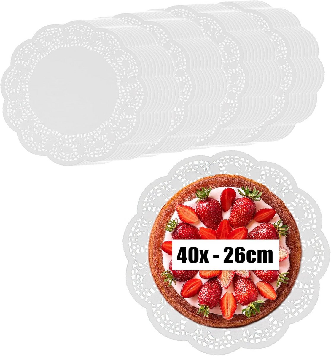 Set van 40 Ronde Witte Taartkartons voor Presentatie en Decoratie